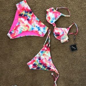 3 piece bikini set tie dye